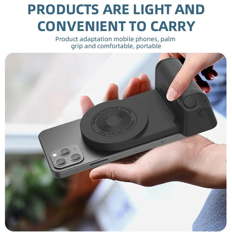 Magnetic Phone Holder with Wireless Charger & Bluetooth Remote for Android/iOS