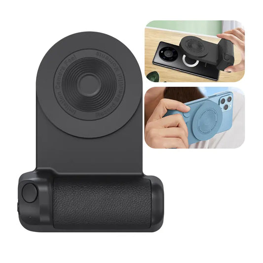 Magnetic Phone Holder with Wireless Charger & Bluetooth Remote for Android/iOS